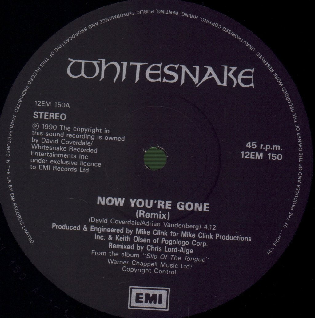Whitesnake - Now You're Gone - 12 Inch