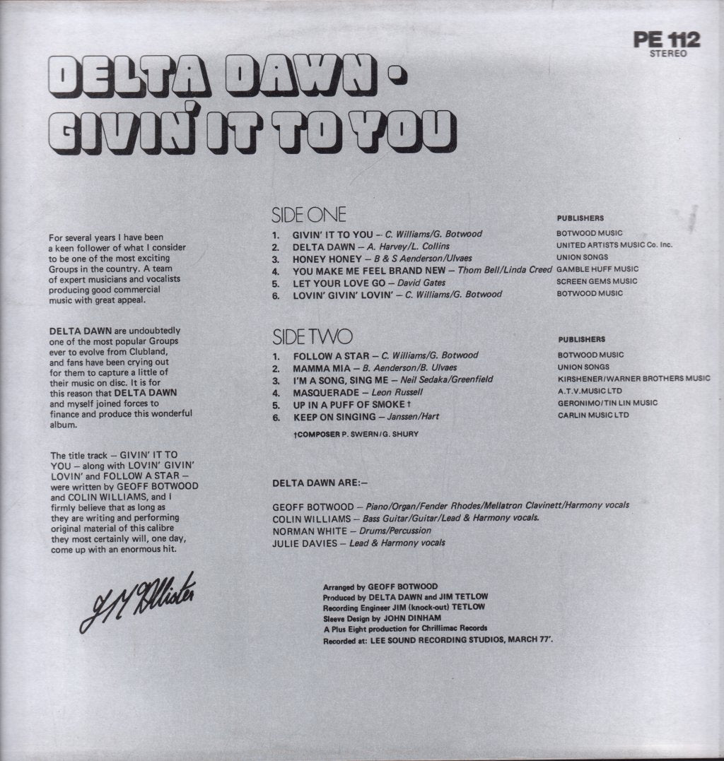 Delta Dawn - Givin' It To You - Lp