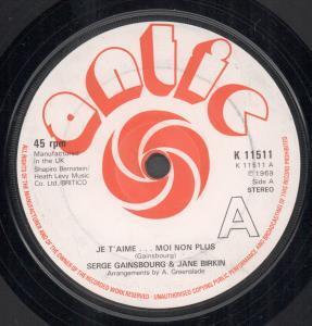 Serge Gainsbourg And Jane Birkin - Je T'aime...moi Non Plus - 7 Inch