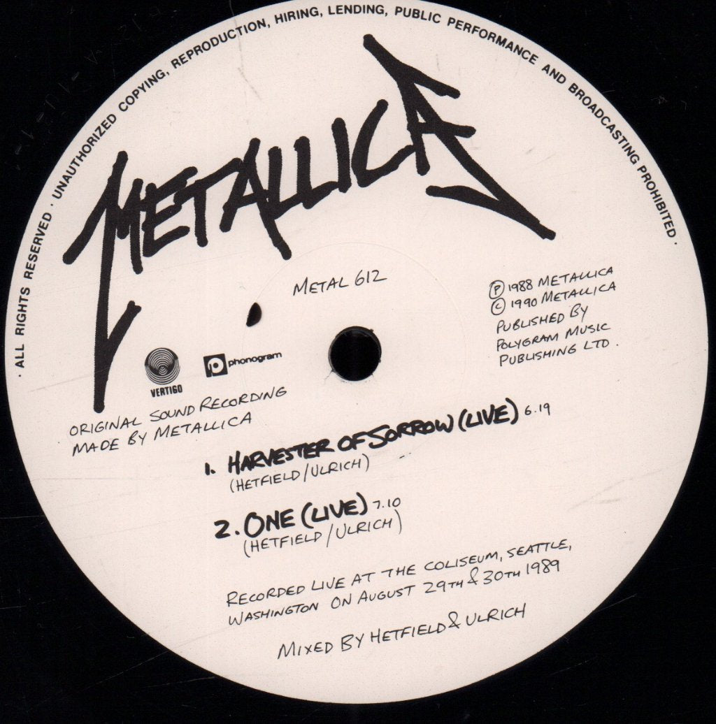 Metallica - Harvester Of Sorrow - 12 Inch