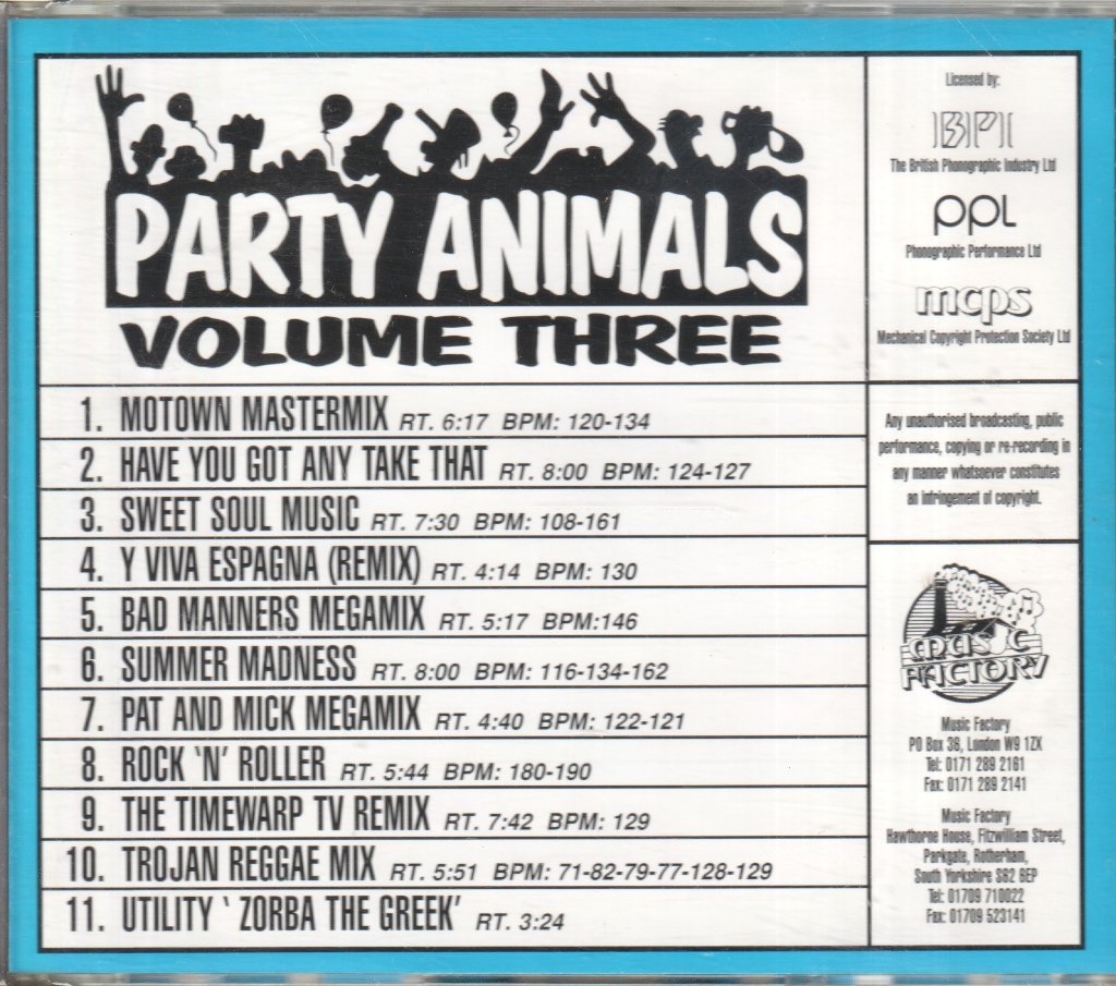 Various Artists - Party Animals Volume three / four - Double Cd