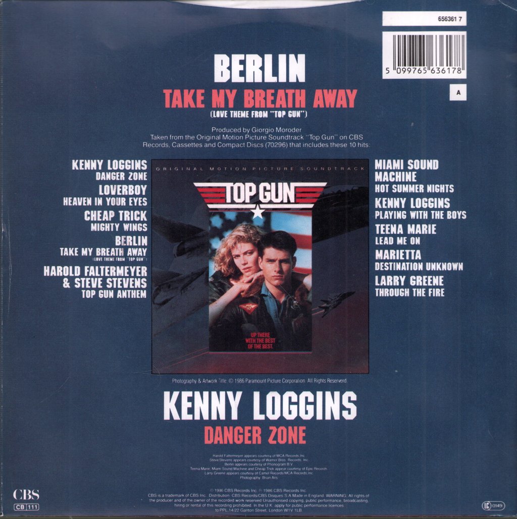 Berlin (Mid 80'S Group) - Take My Breath Away - 7 Inch