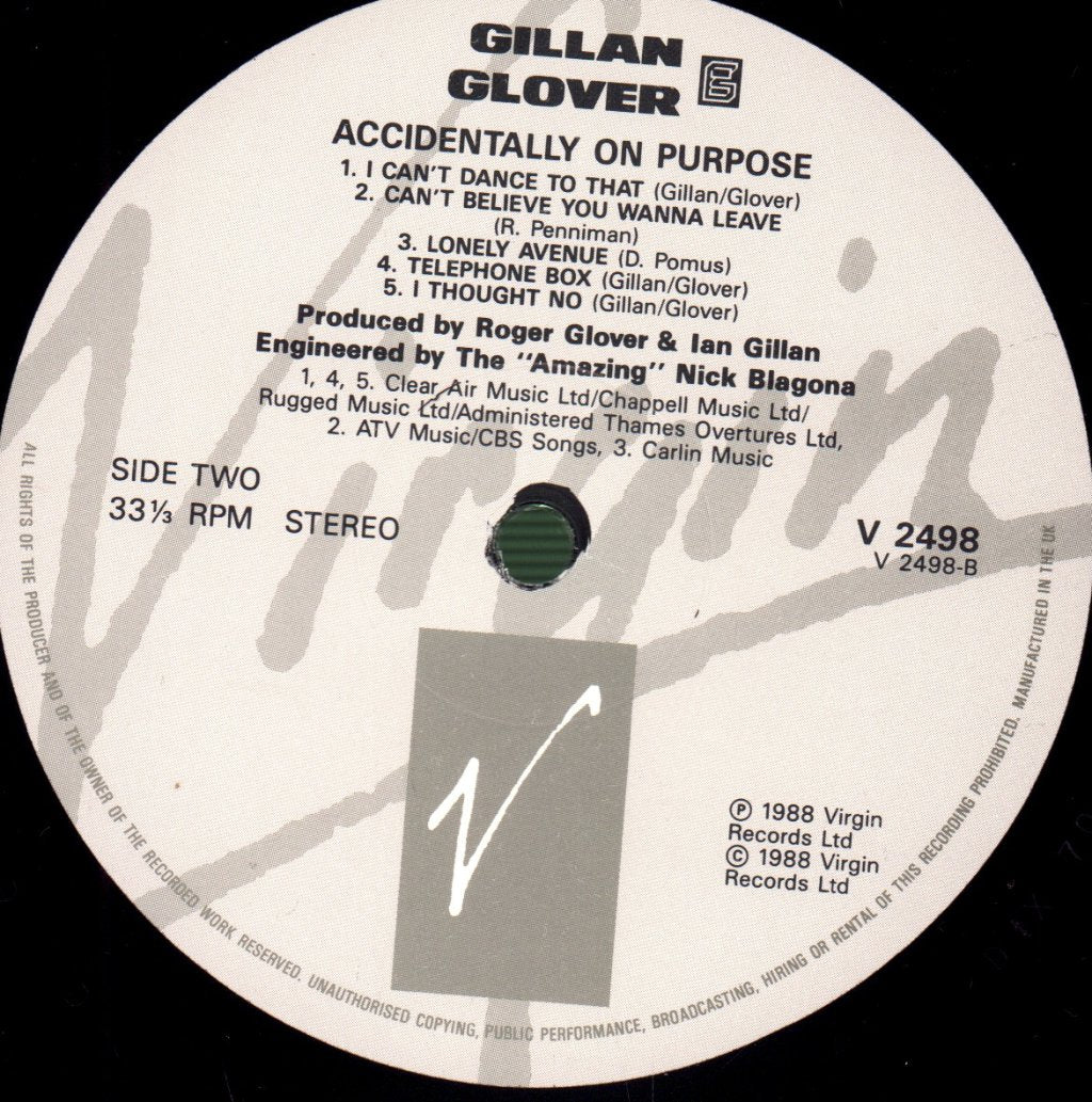 Gillan And Glover - Accidentally On Purpose - Lp