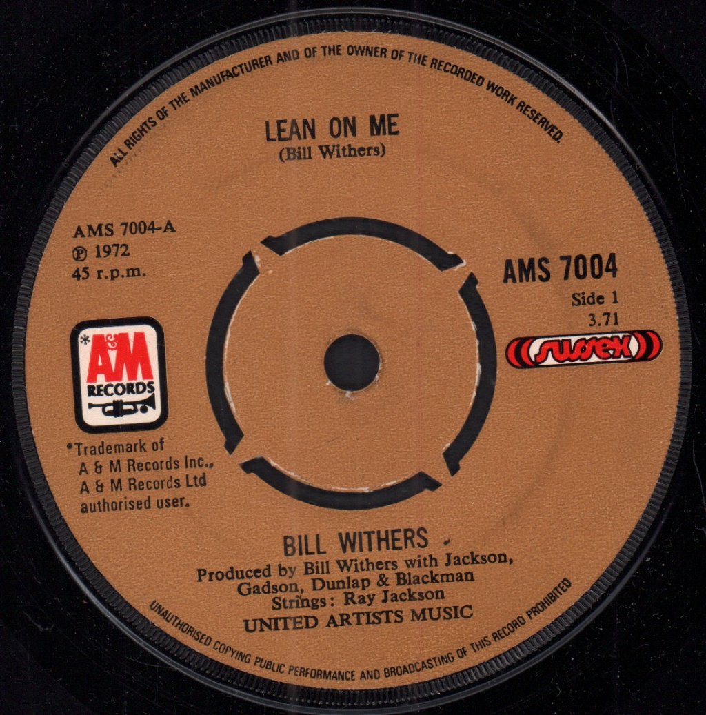 Bill Withers - Lean On Me - 7 Inch