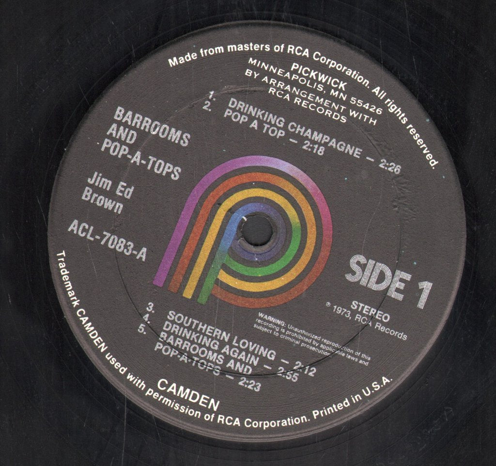 Jim Ed Brown - Bar-Rooms And Pop-A-Tops - Lp