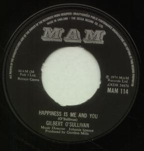 Gilbert O'Sullivan - Happiness Is Me And You - 7 Inch