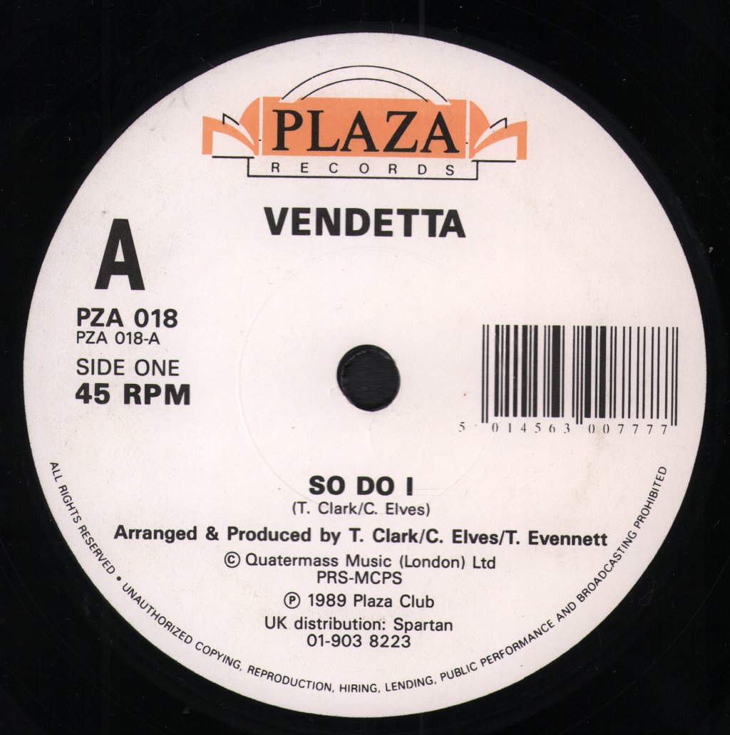 Vendetta - So Do I - 7 Inch