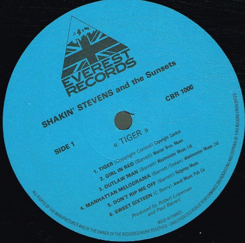Shakin' Stevens And The Sunsets - Tiger - Lp