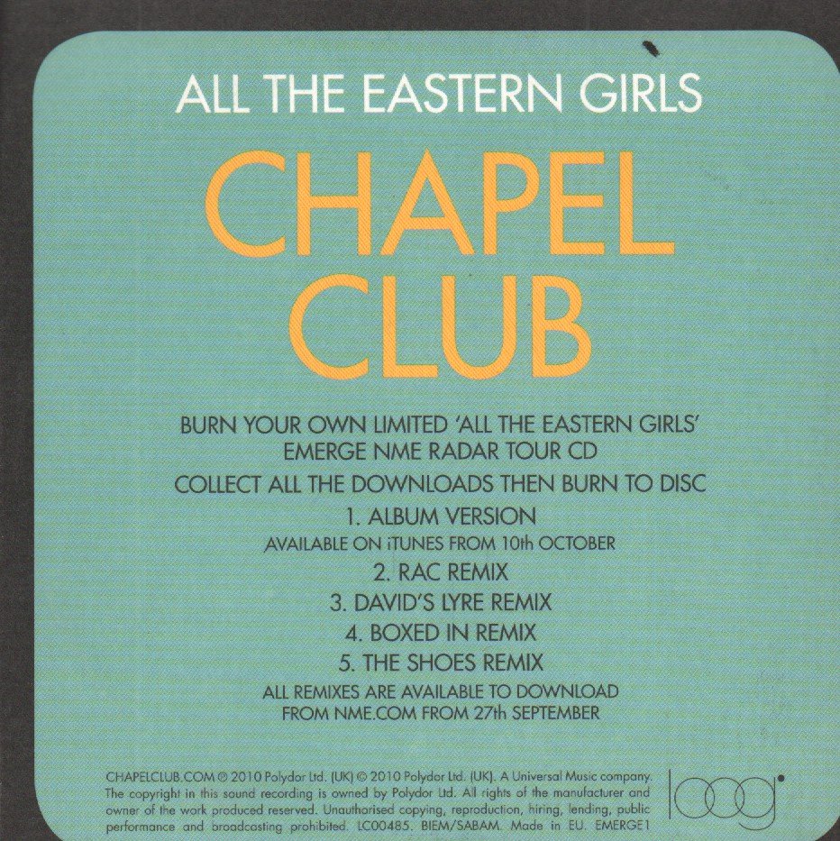 Chapel Club - All The Eastern Girls - Cdr