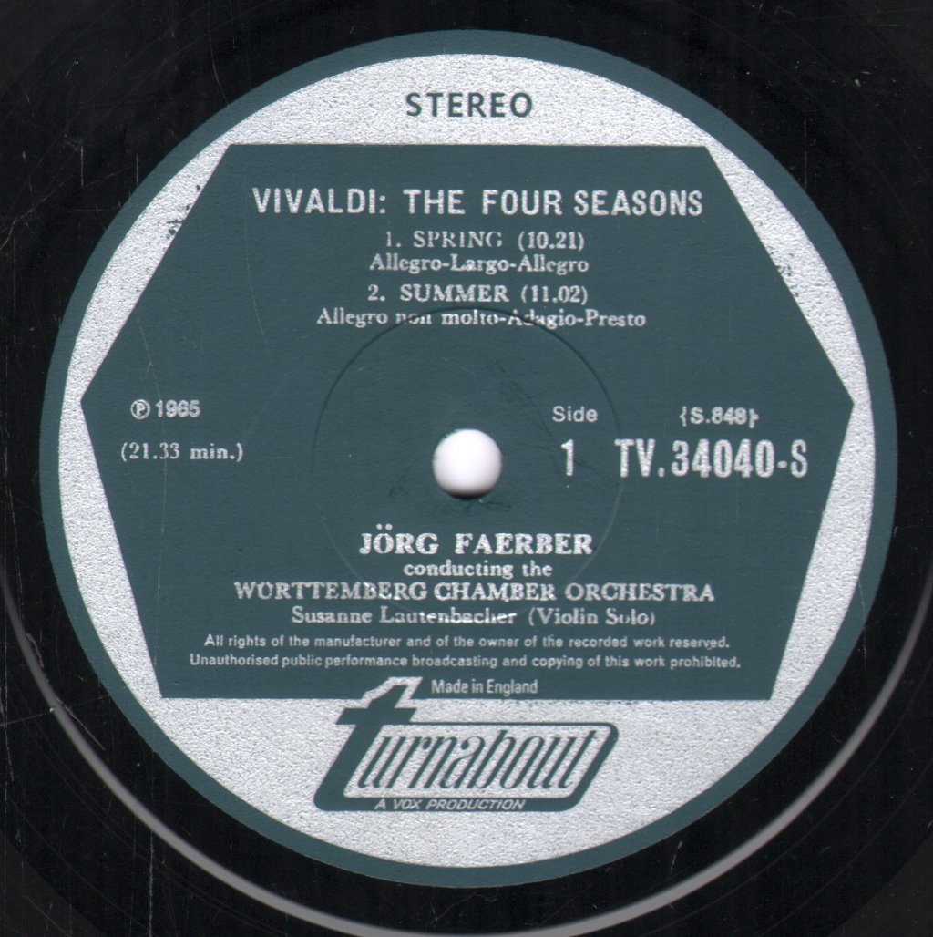 Württemberg Chamber Orchestra / Susanne Lautenbacher - Vivaldi - Four Seasons - Lp
