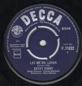 Kathy Kirby - Let Me Go Lover - 7 Inch