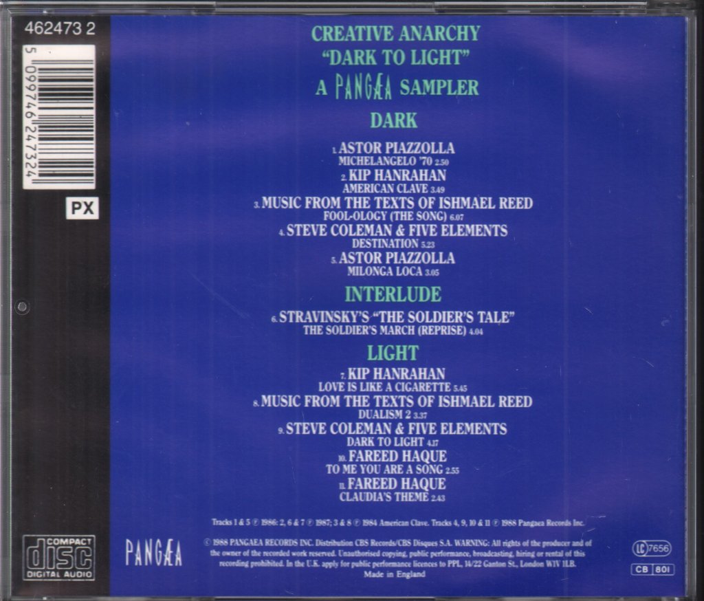 Various Artists - Creative Anarchy Dark To Light A Pangea Sampler - Cd
