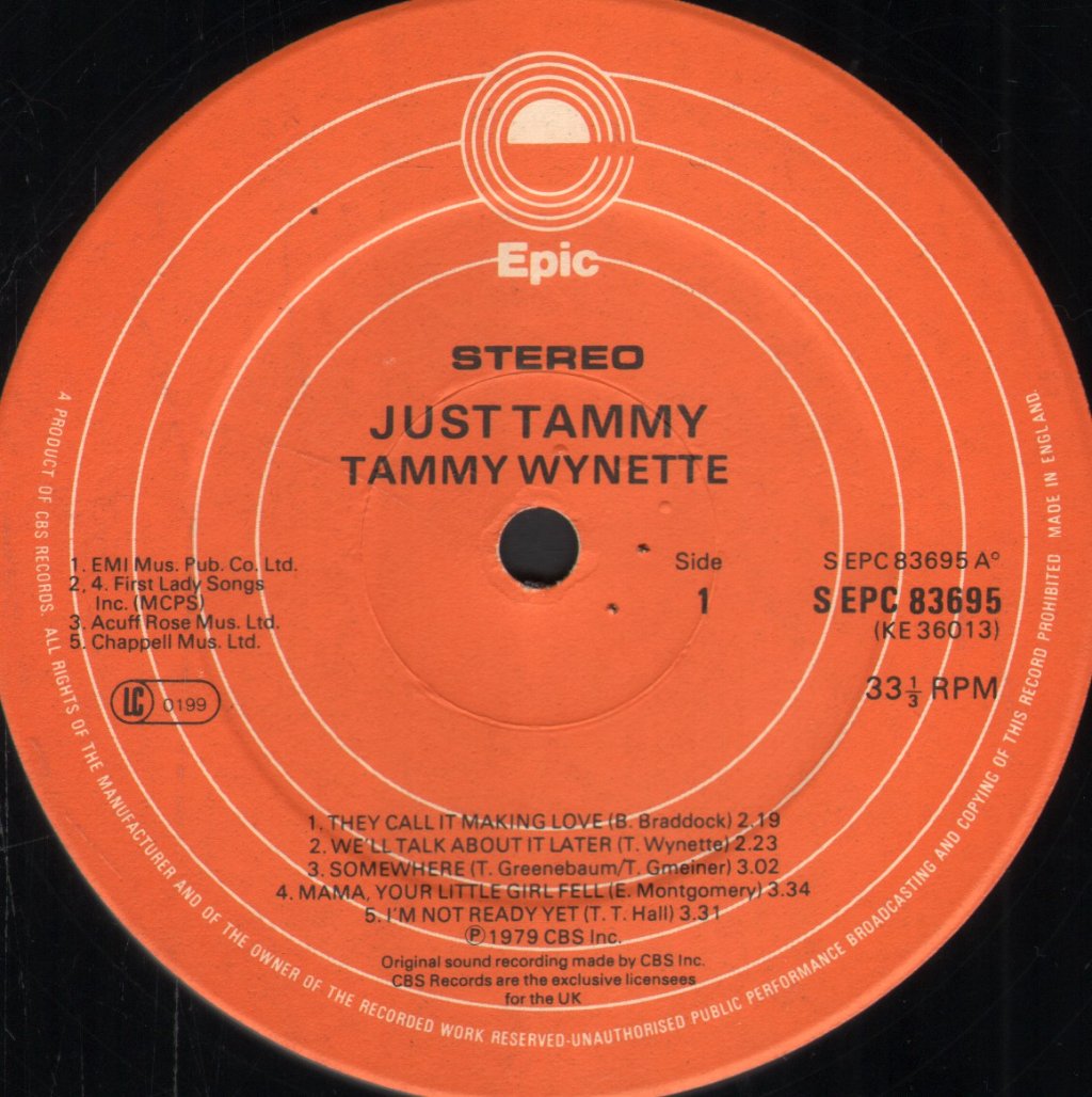 Tammy Wynette - Just Tammy - Lp