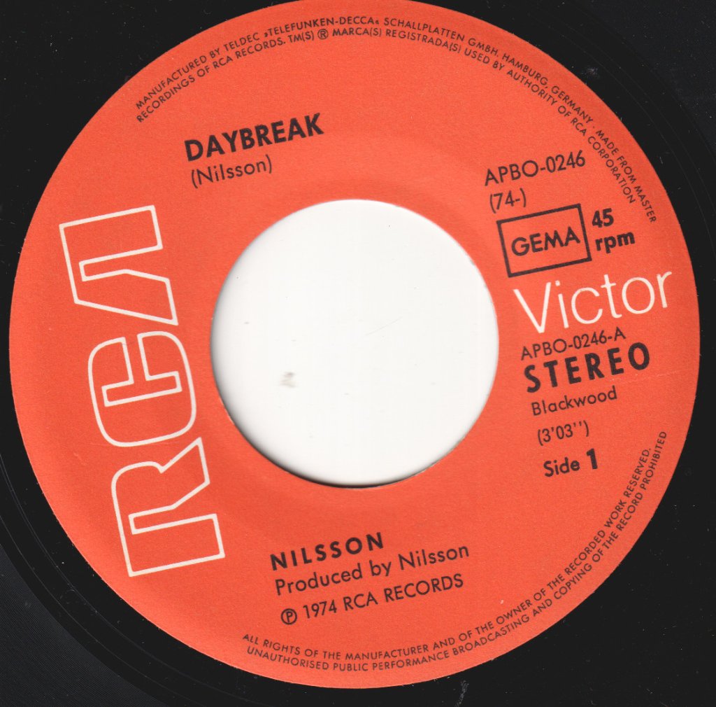 Nilsson And Ringo Starr - Daybreak - 7 Inch