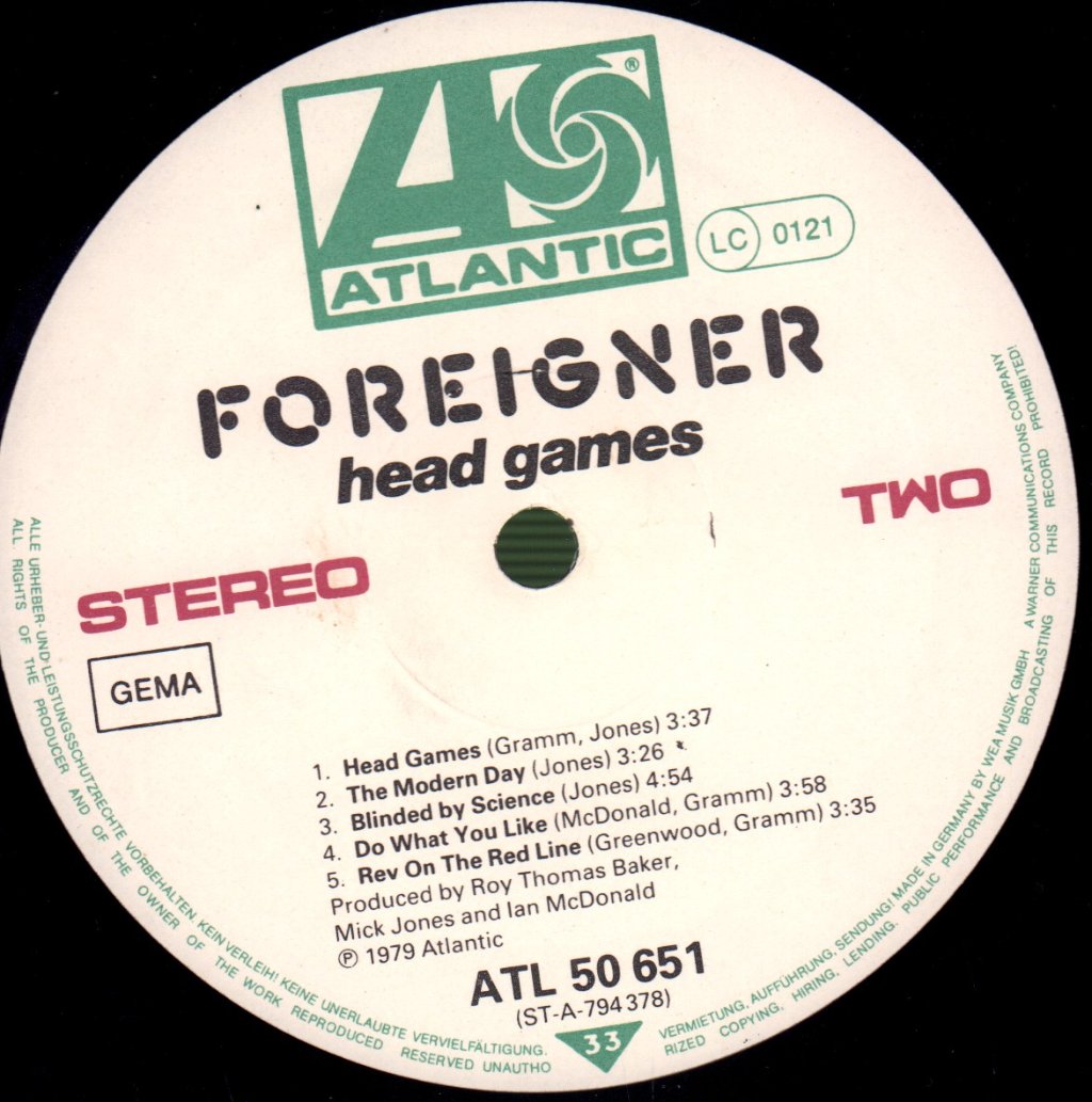 Foreigner - Head Games - Lp