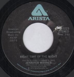 Jennifer Warnes - Right Time Of The Night - 7 Inch