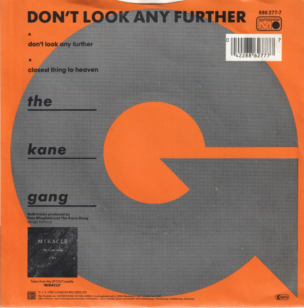 Kane Gang - Don't Look Any Further - 7 Inch