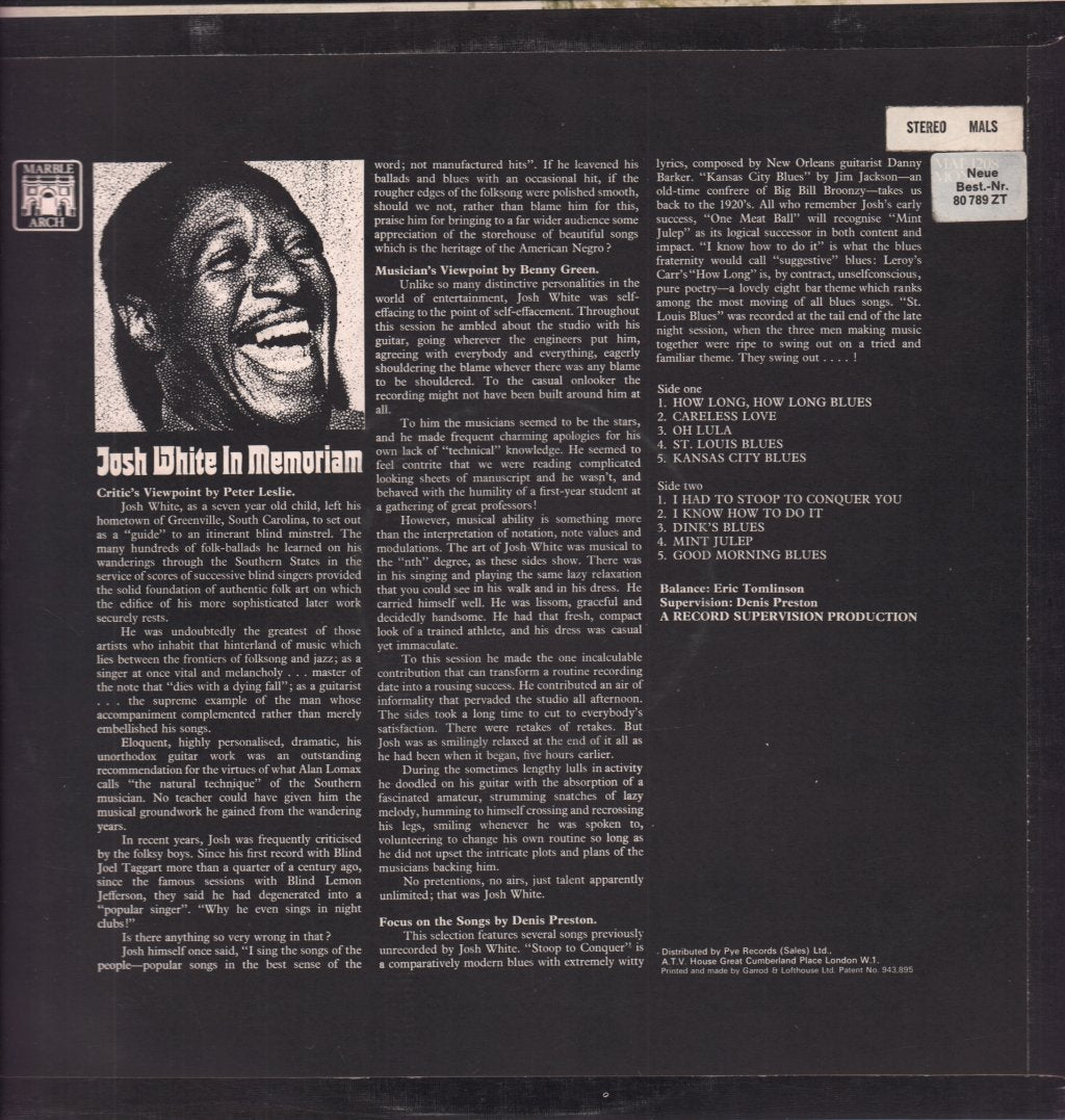 Josh White - In Memoriam - Lp