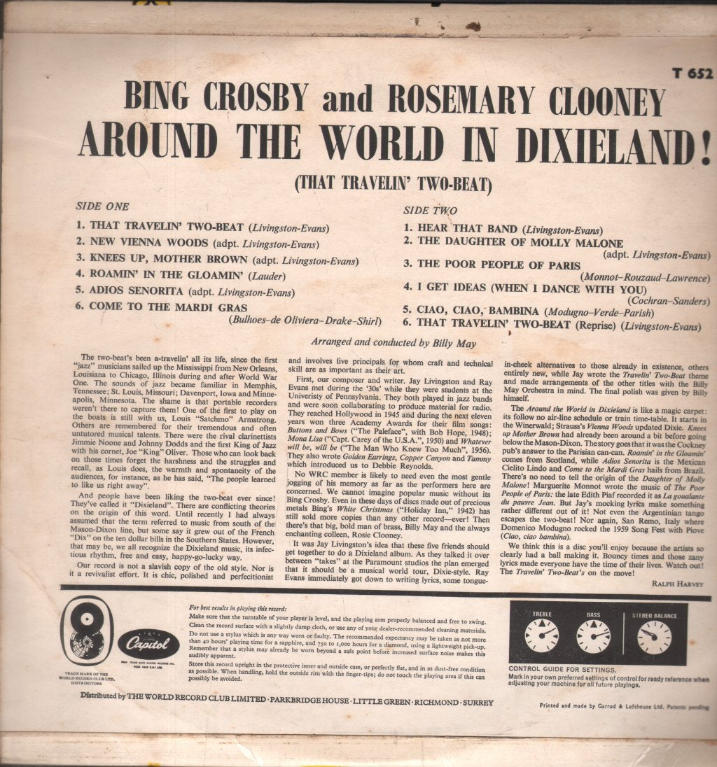 Bing Crosby And Rosemary Clooney - Around The World In Dixieland - Lp