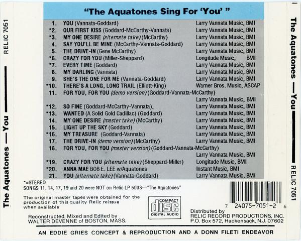 Aquatones - Aquatones Sing For "You" - Cd