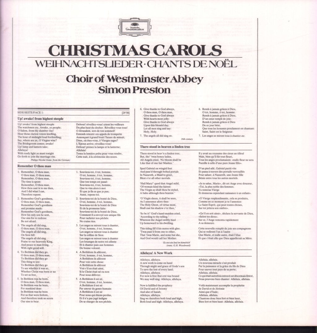 Choir Of Westminster Abbey / Simon Preston - Christmas Carols - Lp