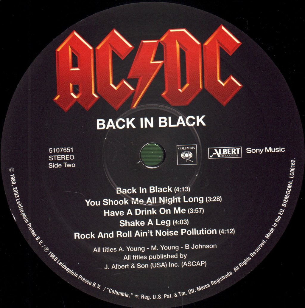 AC/DC - Back In Black - Lp