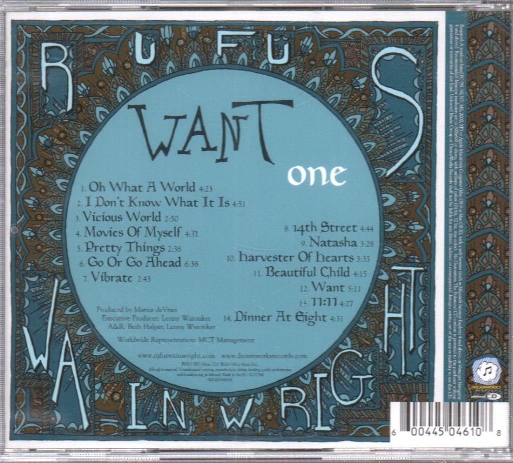 Rufus Wainwright - Want One - Cd