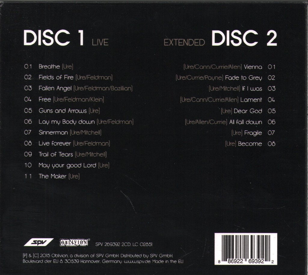 Midge Ure - Breathe Again (Live And Extended) - Double Cd
