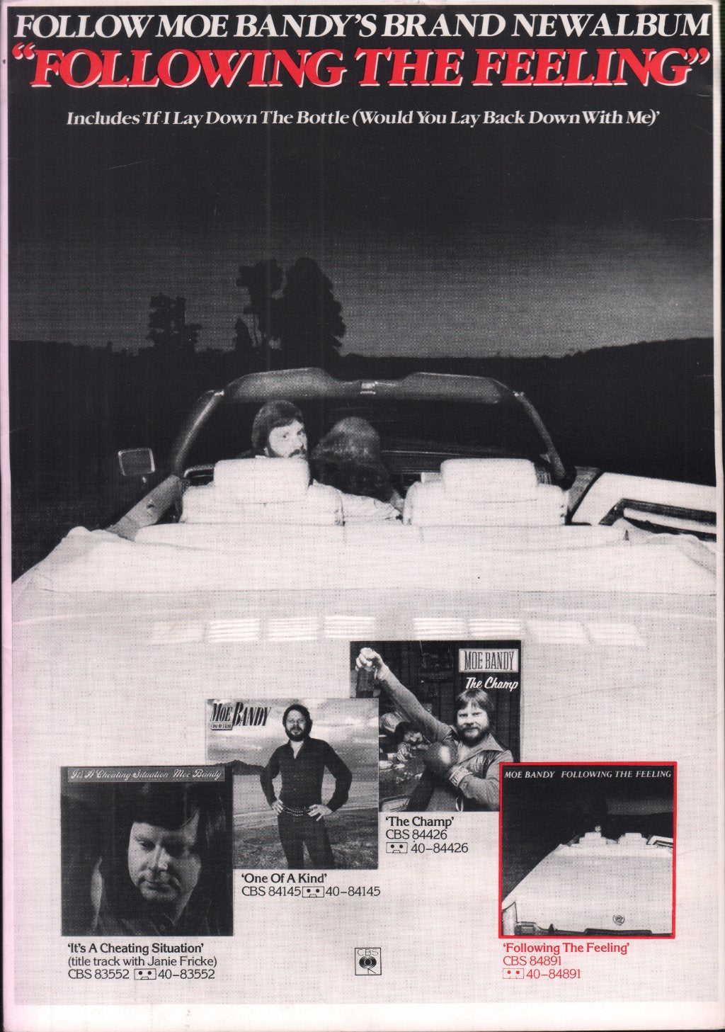 Moe Bandy - souvenir poster programme - Programme