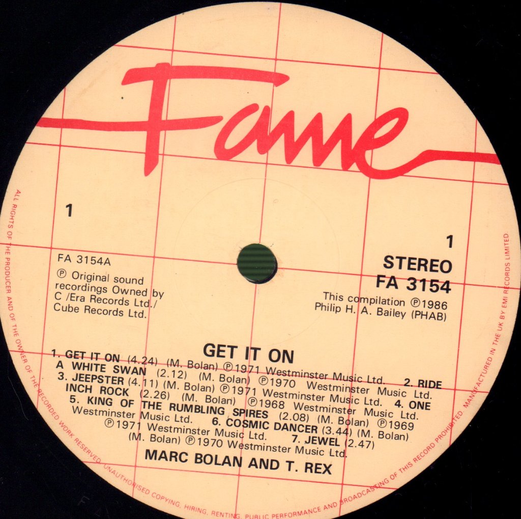 Marc Bolan And T Rex - Get It On - Lp