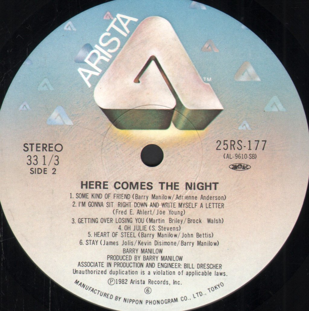 Barry Manilow - Here Comes The Night - Lp
