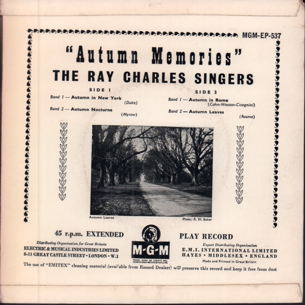 Ray Charles Singers - Autumn Memories - 7 Inch