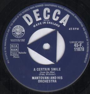Mantovani And His Orchestra - A Certain Smile - 7 Inch