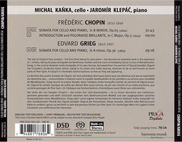 Michal Kaňka, Jaromír Klepáč - Chopin / Grieg - Sonata Op. 65 / Introduction Et Polonaise / Brillante Op. 3/ Sonata, Op. 36 - Cd