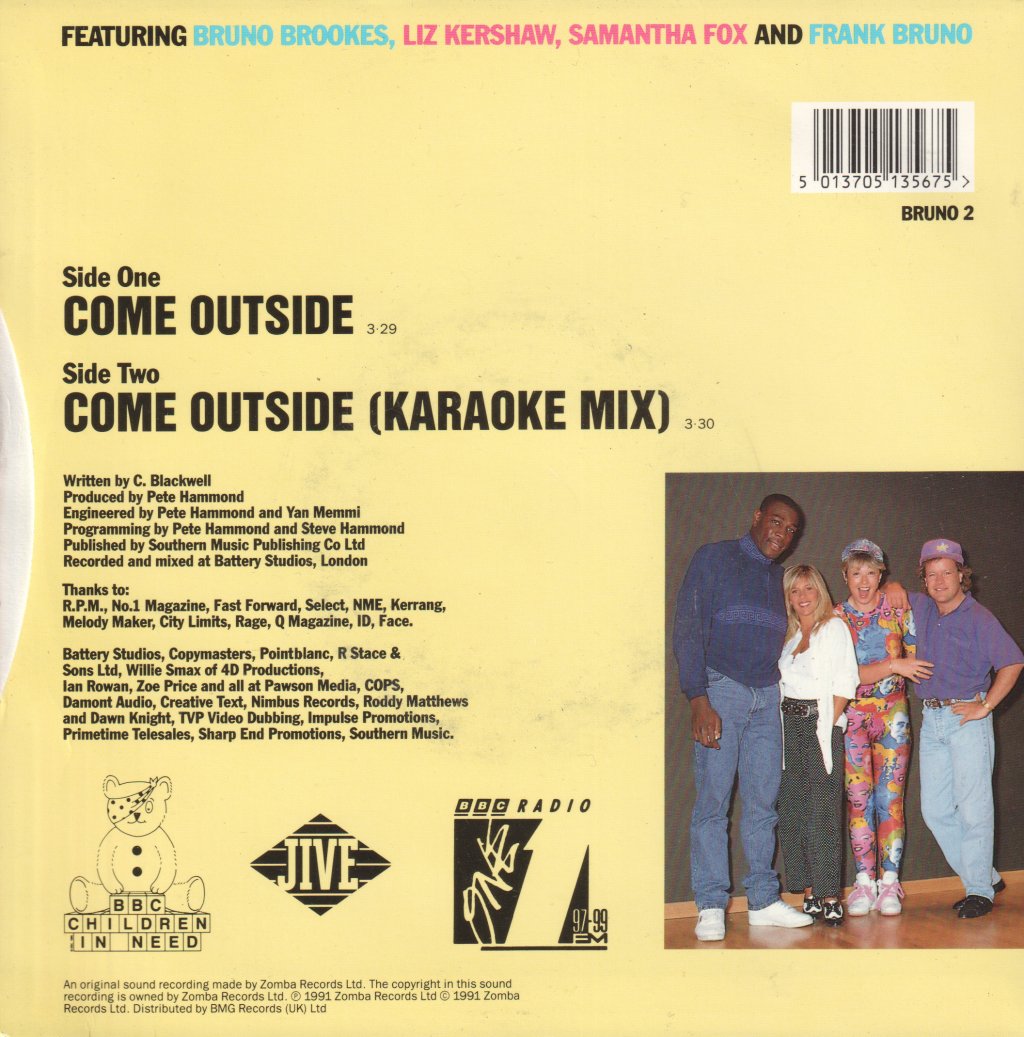 Bruno And Liz And Sam And Frank - Come Outside - 7 Inch