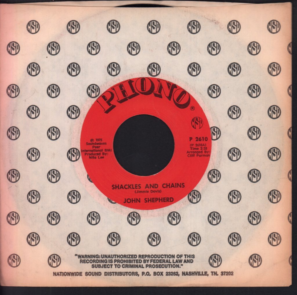 John Shepherd - Shadow Of The Bottle - 7 Inch
