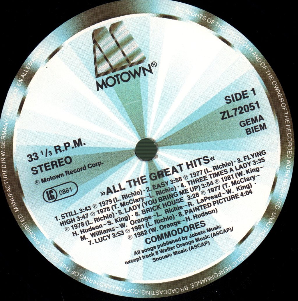 Commodores - All The Great Hits - Lp