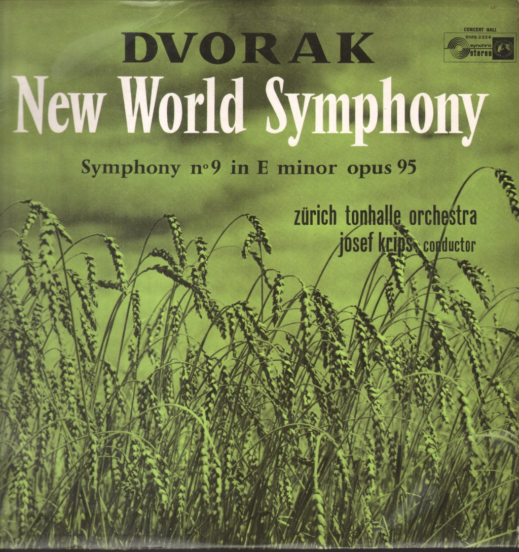 Josef Krips / Zurich Tonhalle Orchestra - Dvorak New World Symphony Symphony No.9 In E Minor Opus 95 - Lp