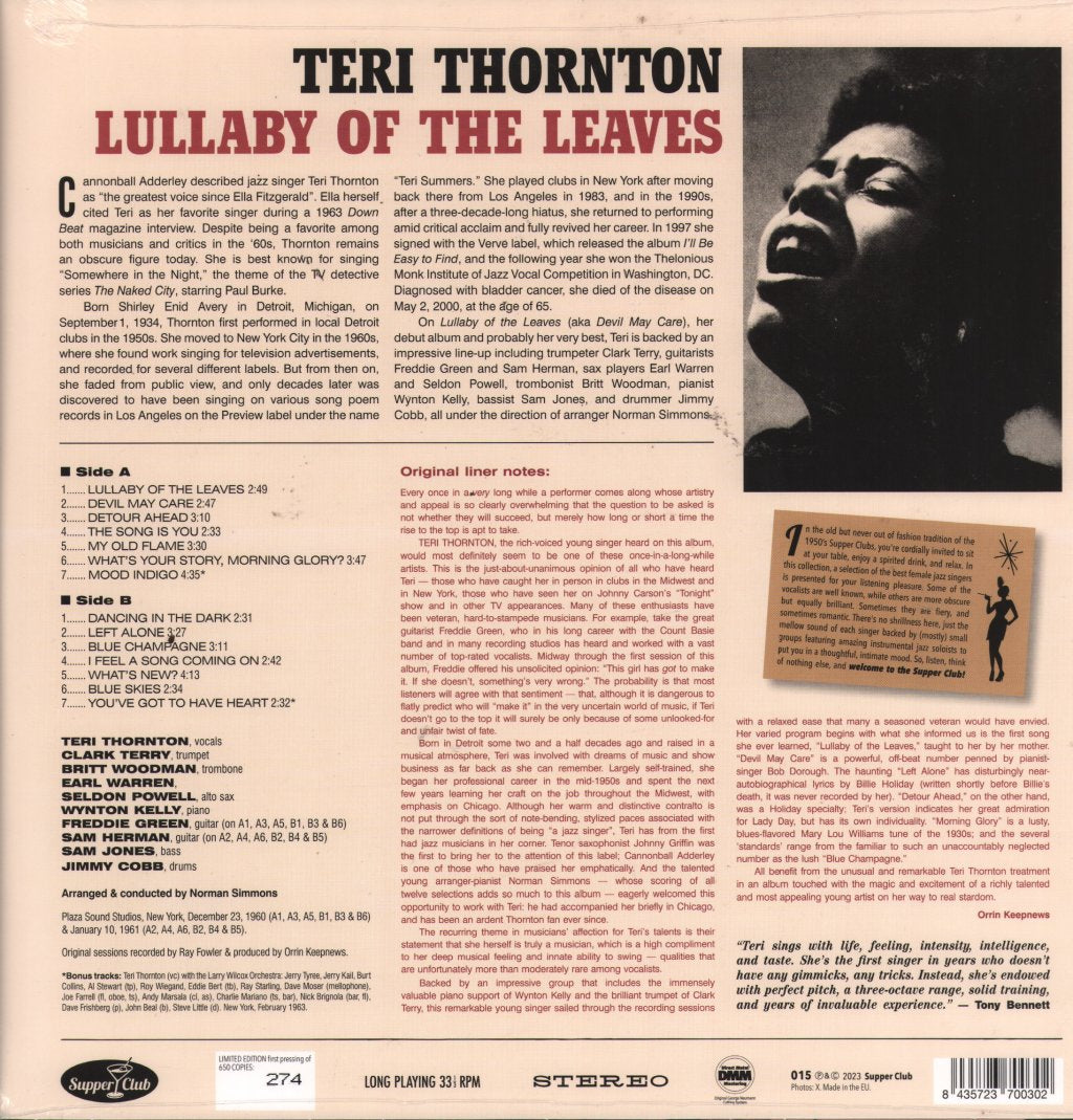 Teri Thornton - Lullaby of the Leaves - Lp