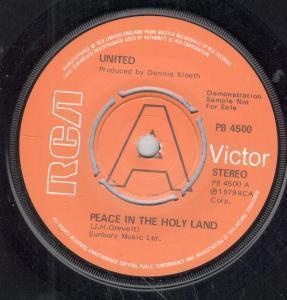 United (Euro Pop) - Peace In The Holy Land - 7 Inch