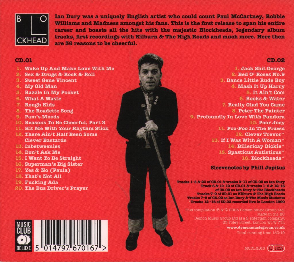 Ian Dury - Reasons To Be Cheerful: The Best Of Ian Dury - Double Cd