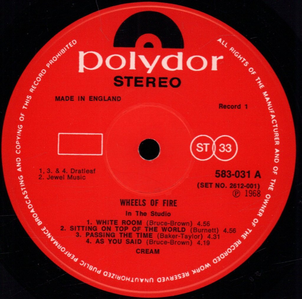 Cream - Wheels Of Fire - Double Lp