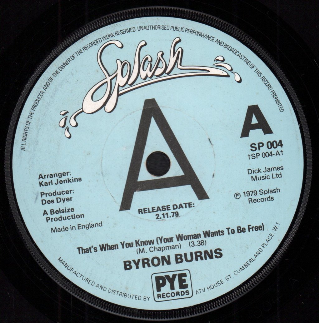 Byron Burns - That's When You Know - 7 Inch