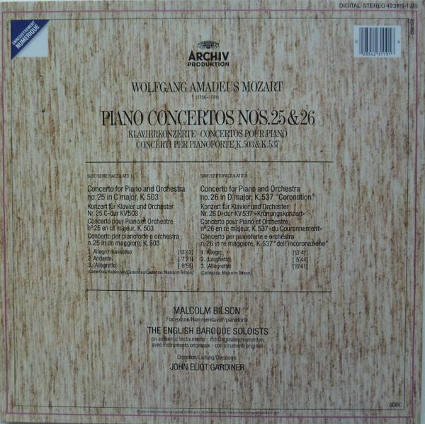 Malcolm Bilson / English Baroque Soloists / John Eliot Gardiner - mozart Piano Concertos Nos. 25 & 26 - Lp