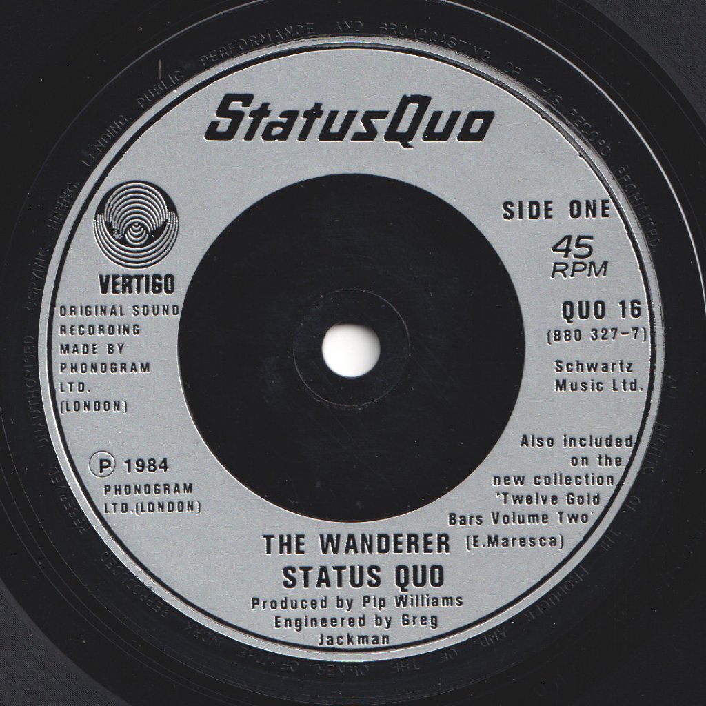 Status Quo - Wanderer - 7 Inch