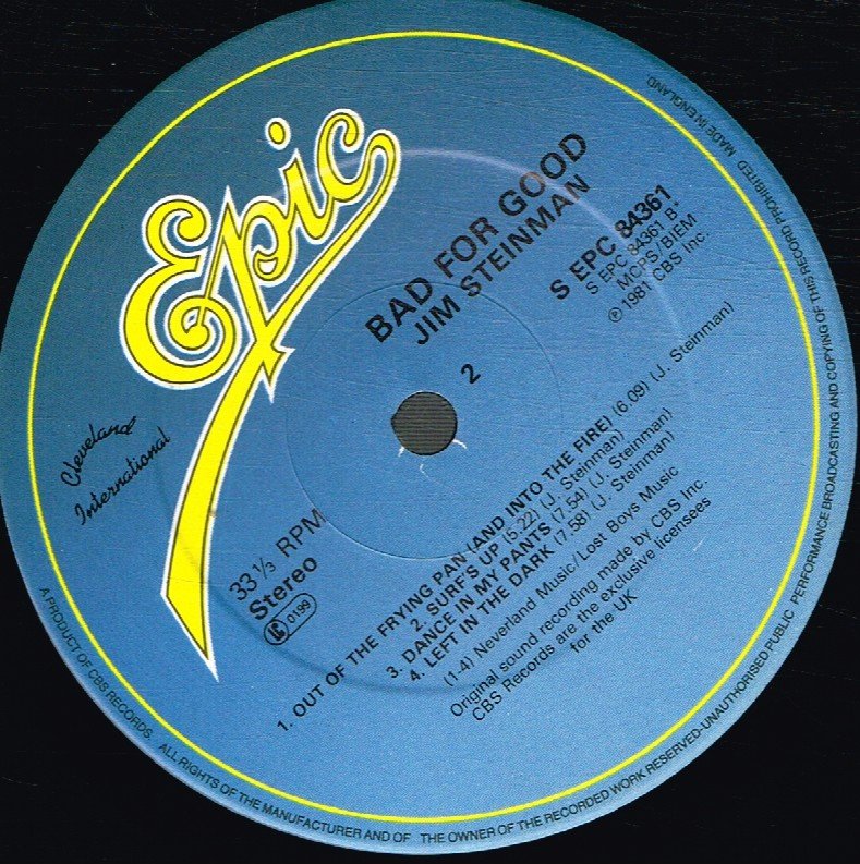 Jim Steinman - Bad For Good - Lp