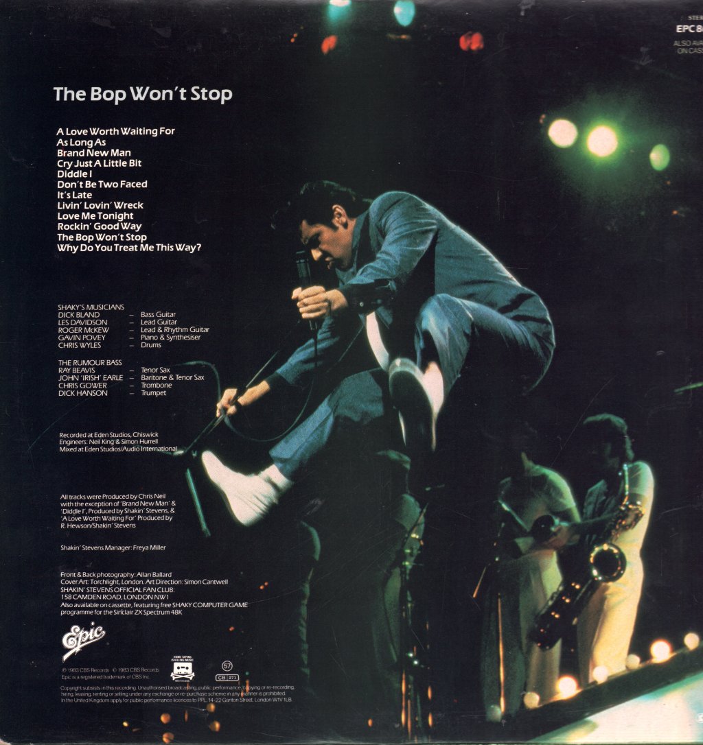 Shakin' Stevens - Bop Won't Stop - Lp