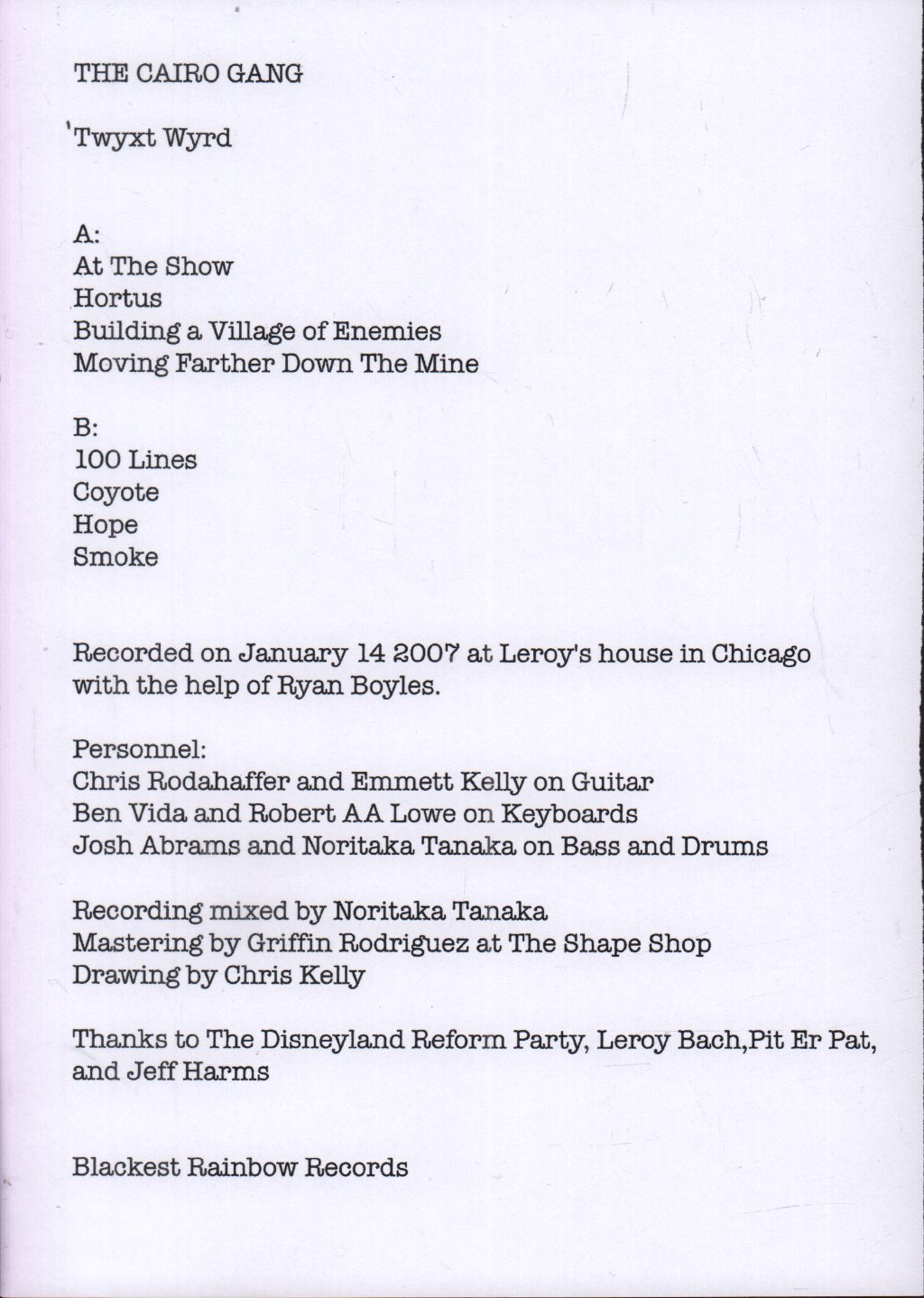 Cairo Gang - Twyxt Wyrd - Lp