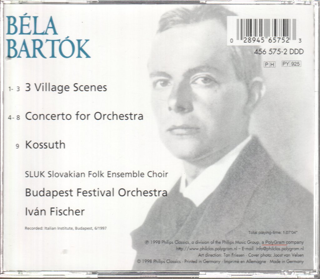 Budapest Festival Orchestra, Ivan Fischer - Béla Bartók - Concerto For Orchestra * The Orchestral Works * 3 Village Scenes * Kossuth - Cd