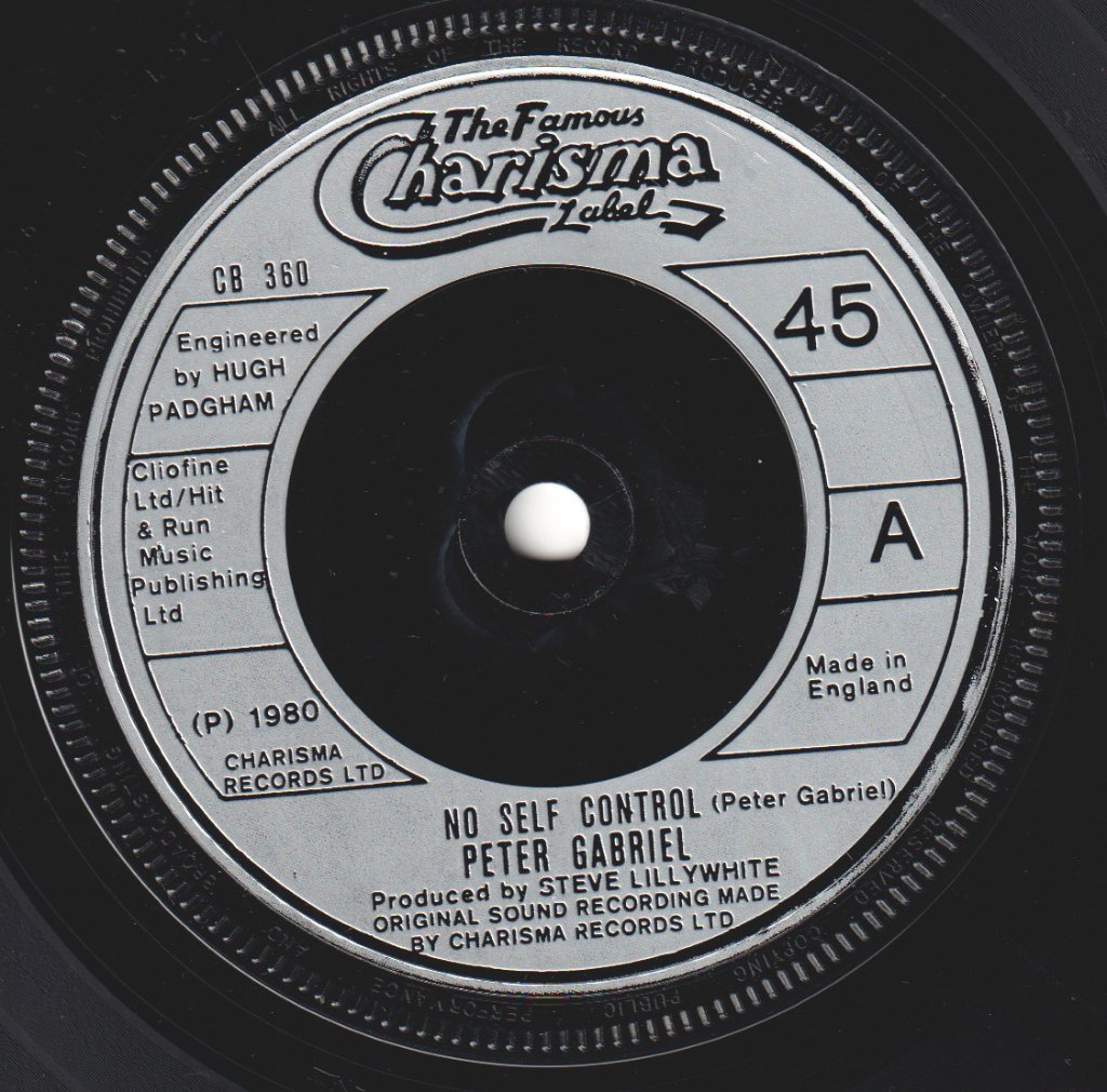 Peter Gabriel - No Self Control - 7 Inch
